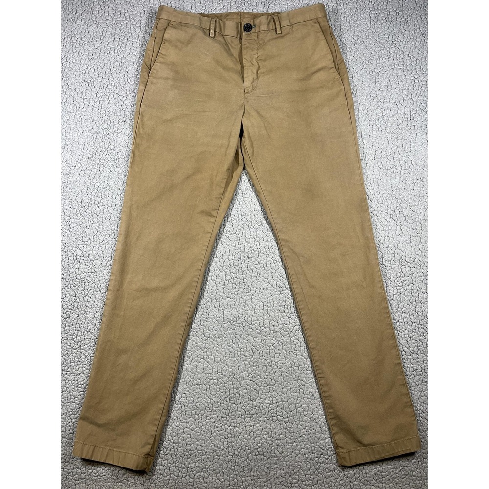 PS Paul Smith Pants Mens 32x30 Brown Chino Stretch Organic Cotton Zebra Logo
